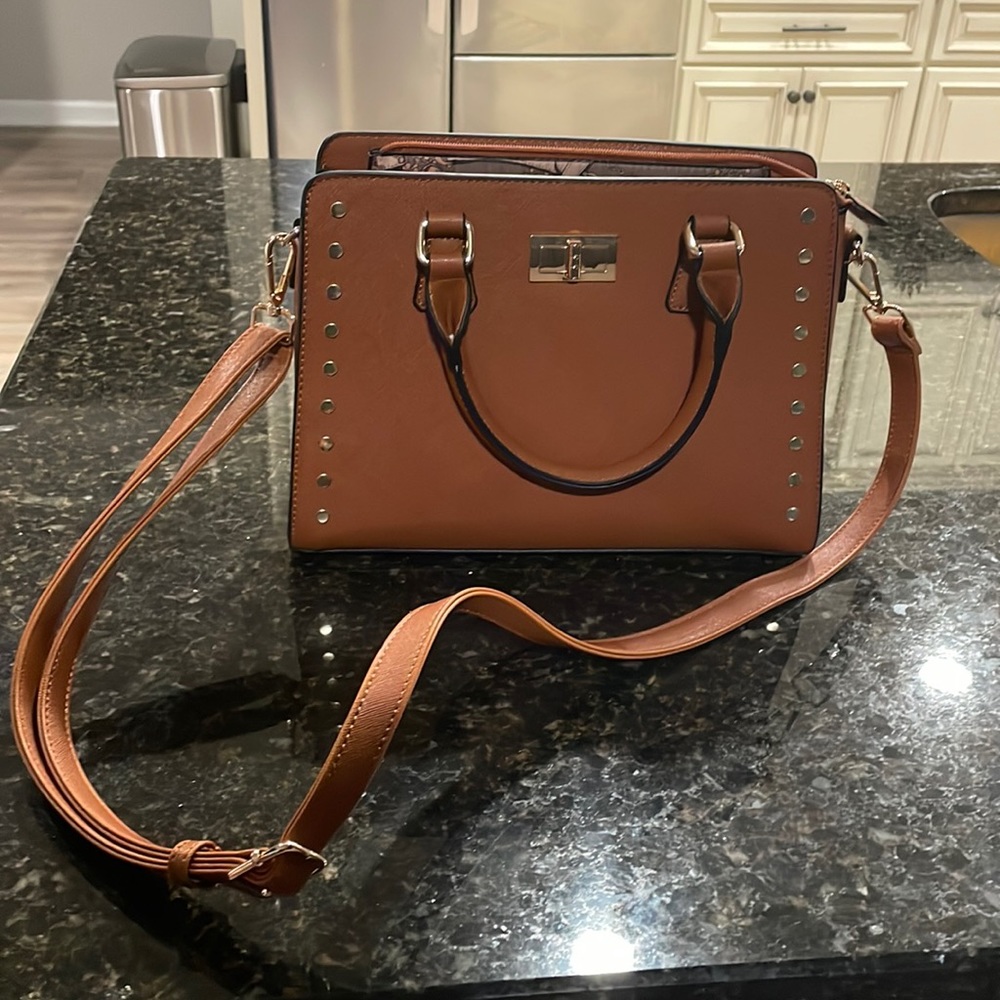 Brown hand bag